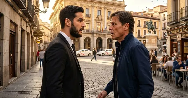 Ilustración digital del encuentro entre Adrián Marcelo y Matías Almeyda