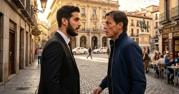 Ilustración digital del encuentro entre Adrián Marcelo y Matías Almeyda