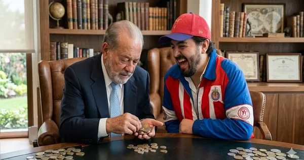 Ilustración digital de Carlos Slim y Amaury Vergara