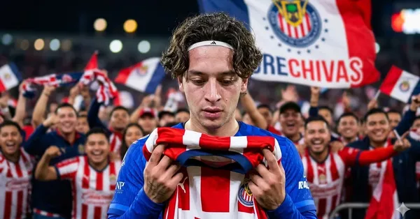 Jordan Carrillo con la playera de Chivas (ilustración generada con IA)