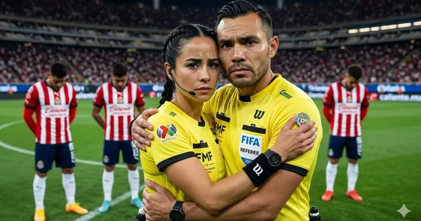 Ilustración digital de Katia Itzel García con Marco Antonio Ortiz tras un partido ante Chivas