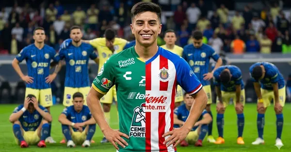 Ilustración digital de Fernando Beltrán con las playeras de León y Chivas