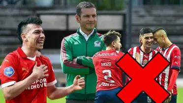 Chuky con la del PSV, Jimmy y Jugadores de Chivas
