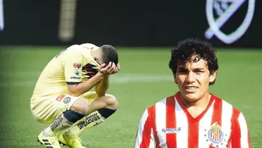 Jugador del América triste, a la derecha el goleador Víctor Rangel / Gráfico