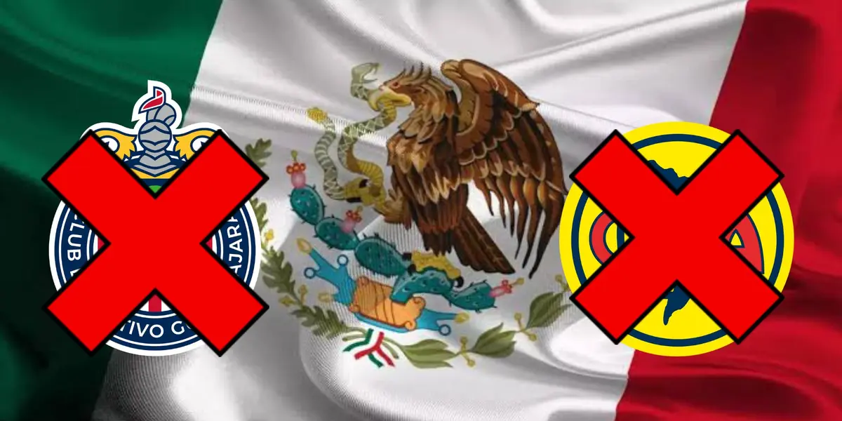 Escudo de Chivas y America con la bandera de México 