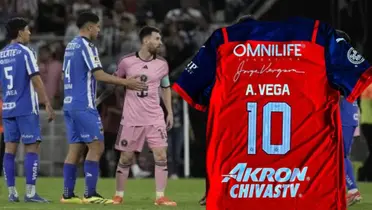 Messi despidiéndose de jugadores de Rayados y el 10 de Chivas