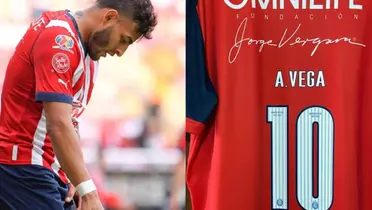 Alexis Vega triste y playera de las Chivas con la 10 / Nación Fútbol