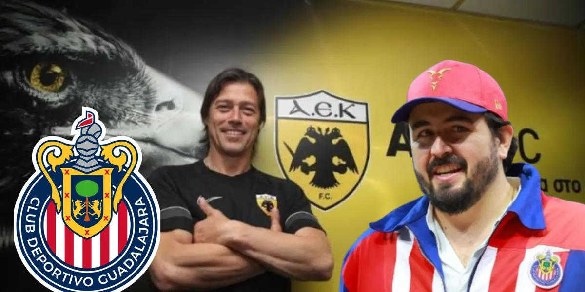 Almeyda con AEK y Amaury Vergara/FOTO: Récord