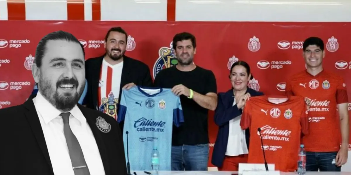 Amaury con los patrocinadores de Chivas