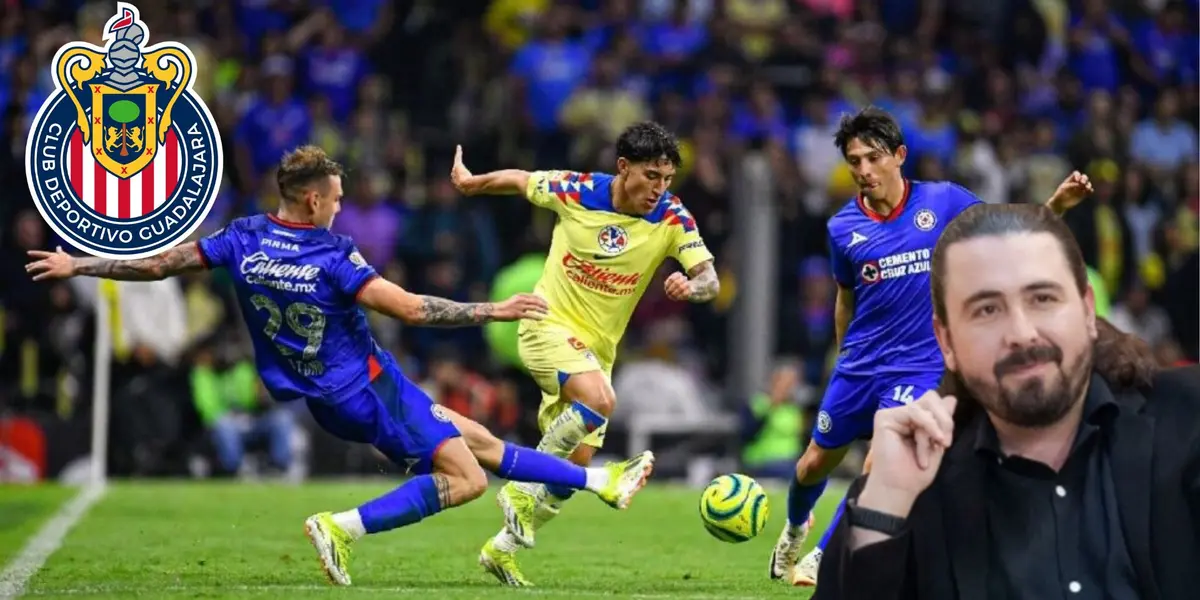 Amaury Vergara en el América vs Cruz Azul y el logo de Chivas