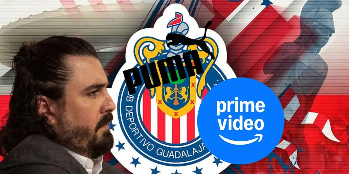 Amaury Vergara junto a los patrocinadores de Chivas / FOTO FÚTBOL RADIO FÓRMULA