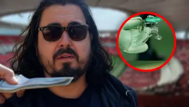 Amaury Vergara y botellazo (Foto: GROK)