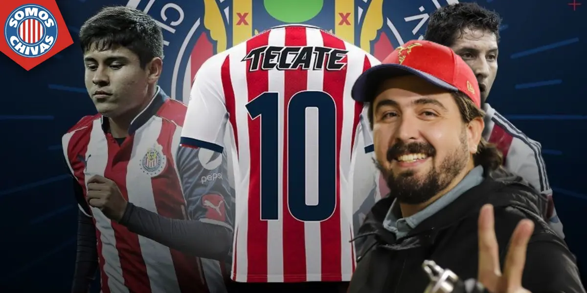 Amaury Vergara y jugadores con la 10 de Chivas (Fuente: ESPN / MEXSPORT)