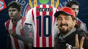 Amaury Vergara y jugadores con la 10 de Chivas (Fuente: ESPN / MEXSPORT)