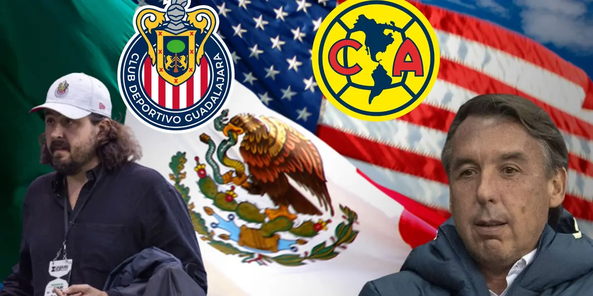 Amaury y Azcárraga con la bandera de México y USA