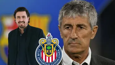 Amaury y setién con el logo de Chivas