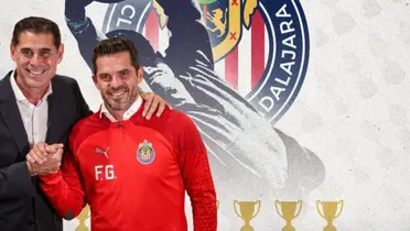 Arte de Chivas de Guadalajara, junto a él Hierro y Gago / Chivas