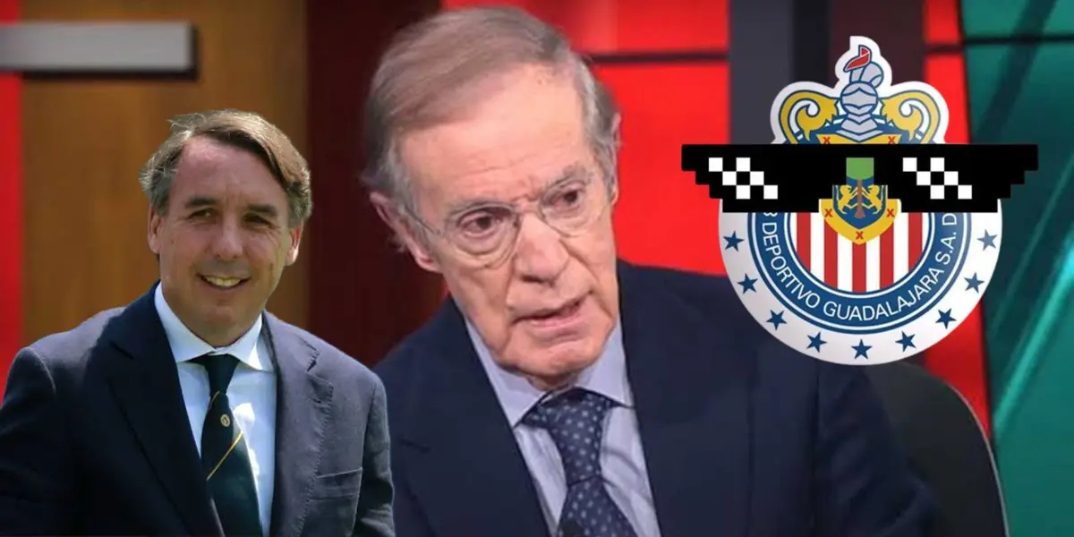 Azcárraga con José Ramón y escudo de Chivas/FOTO: Cuarto poder