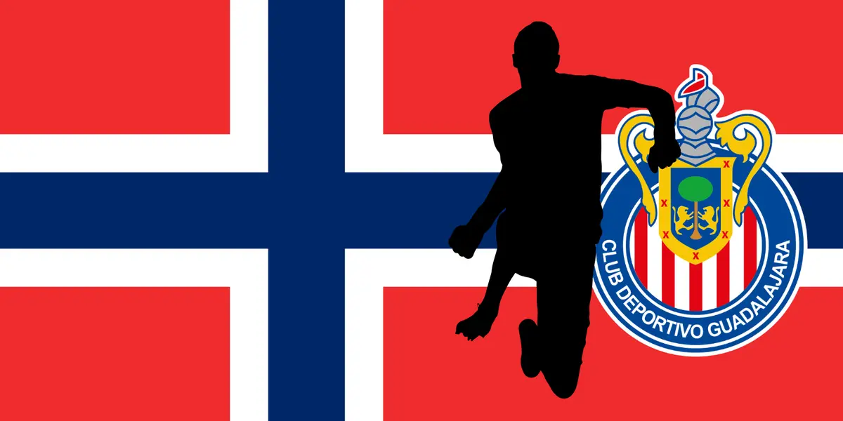 Bandera de Noruega tomada de Canva con escudo de Chivas