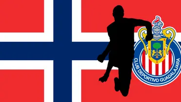 Bandera de Noruega tomada de Canva con escudo de Chivas