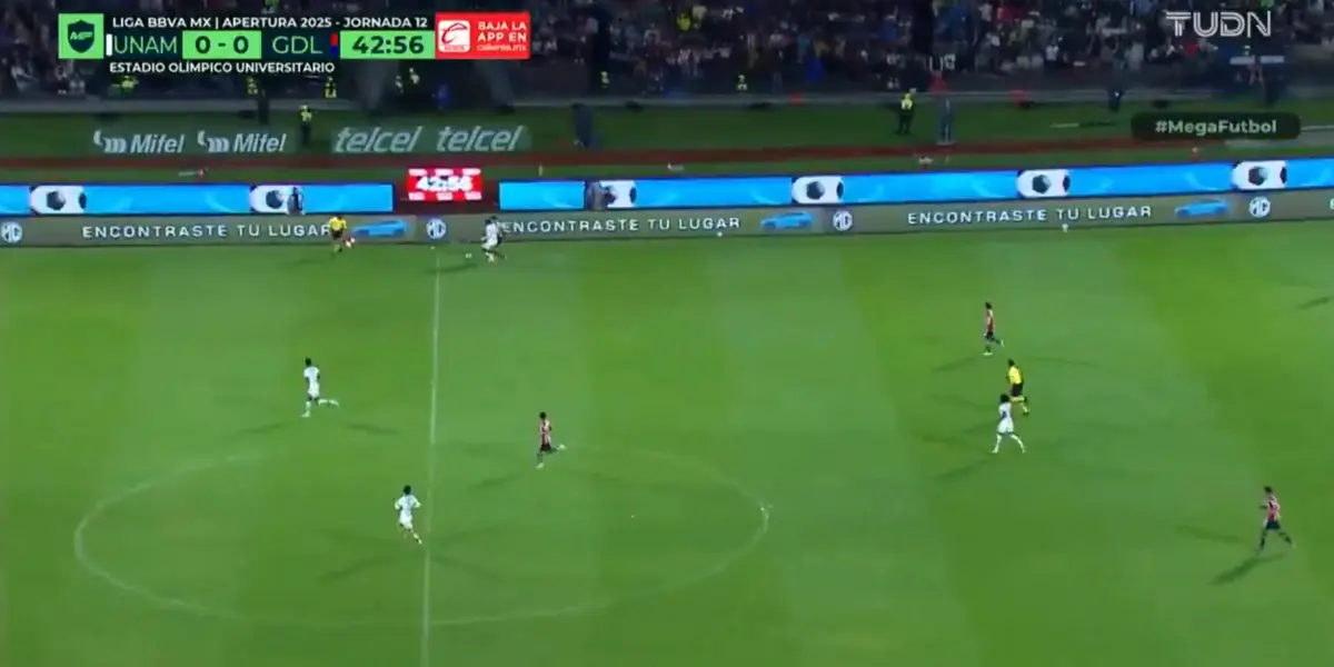 Captura de TUDN del Chivas vs Pumas