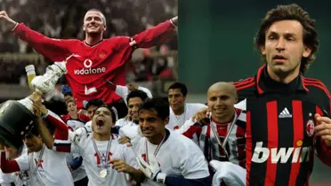 Chivas levantando el título y Pirlo y Beckham