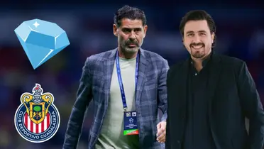 Diamante con el escudo de Chivas y Hierro y Amaury