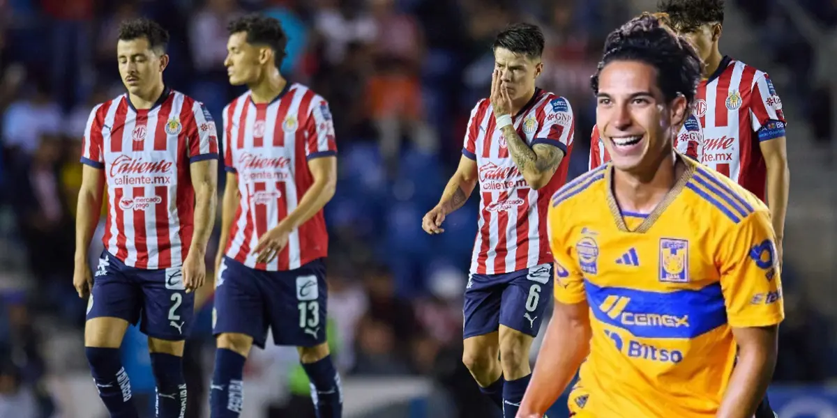 Diego Lainez y jugadores de Chivas (Foto tomada de: MexSport)