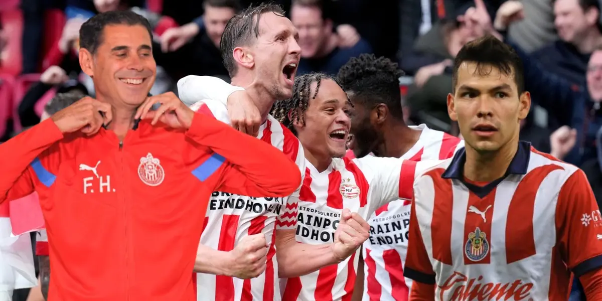 Fernando Hierro, jugadores del PSV y el Chuky con la de Chivas
