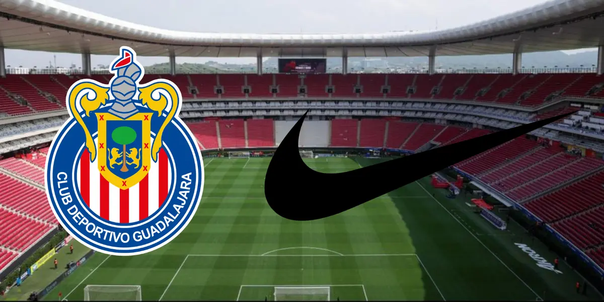 Fondo tomado de Chivas, con escudo de Chivas y logo de Nike