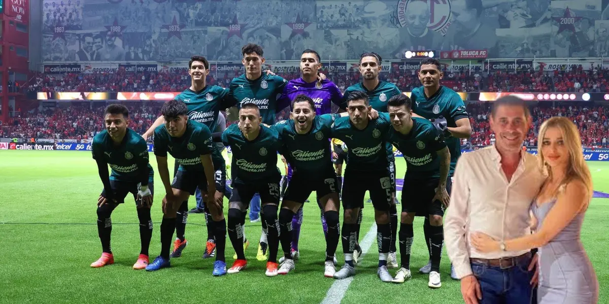 Foto de Chivas en la bombonera y Hierro y su esposa