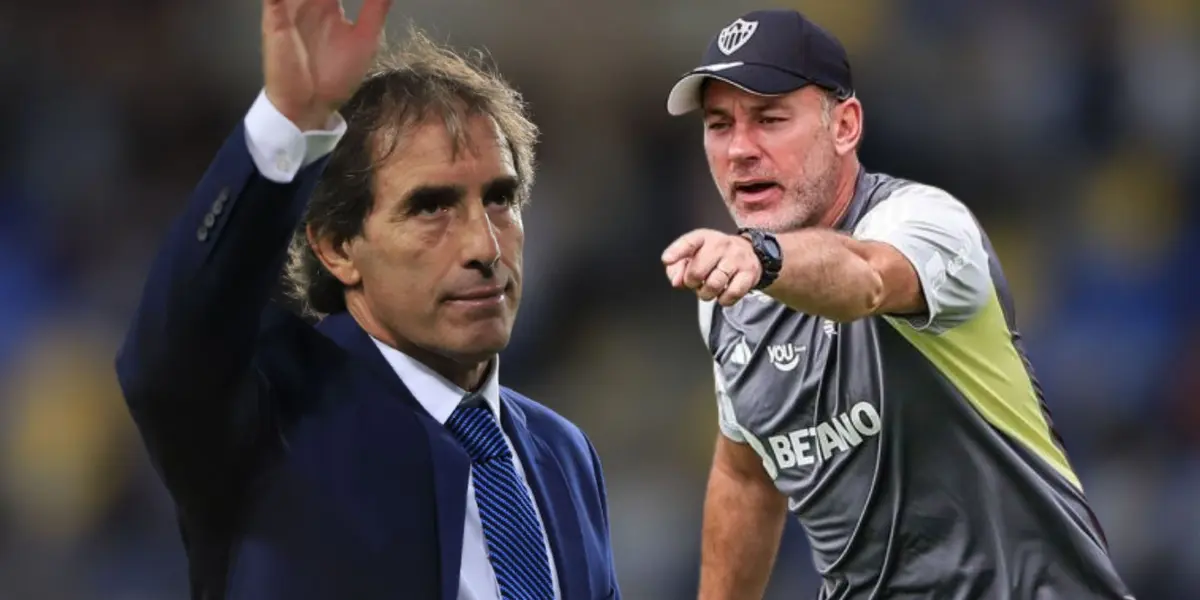 Gabriel Milito y Guillermo Almada (Foto tomada de: MexSport/Atlético Mineiro)