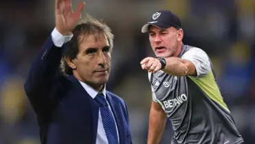 Gabriel Milito y Guillermo Almada (Foto tomada de: MexSport/Atlético Mineiro)