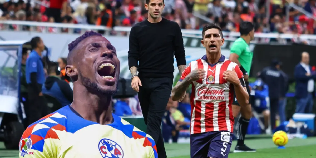Gago en un partido de Chivas y Quiñones y Pocho Guzmán