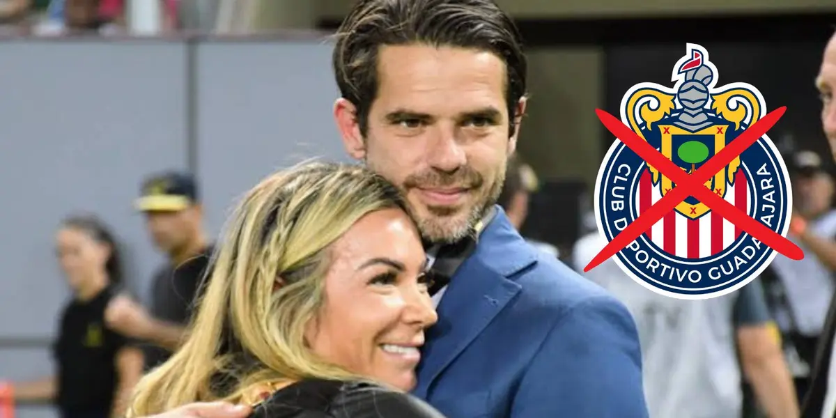 Gago y su esposa en un partido de Guadalajara/ FOTO: C5N