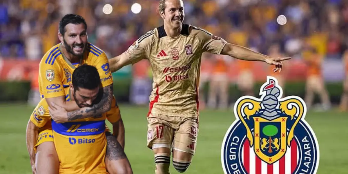 Gignac y Vigon y Córdova con el escudo de Chivas