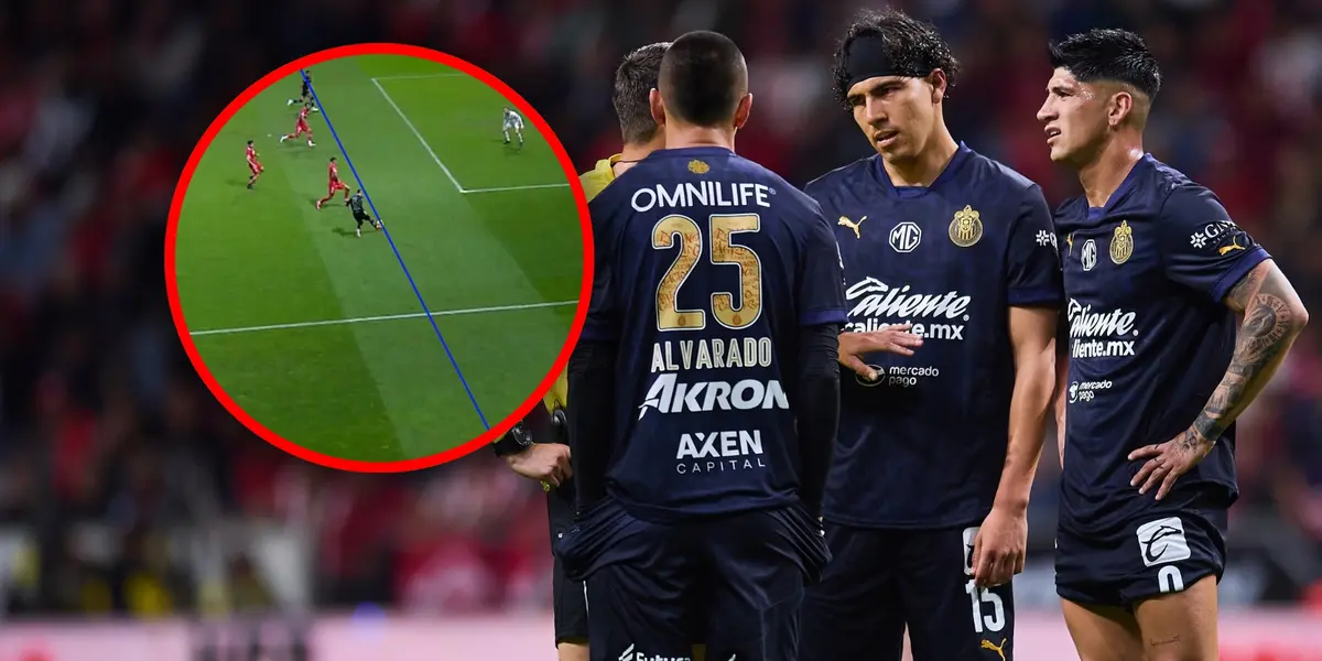 Gol anulado de Chivas (Fuente: MEXSPORT)