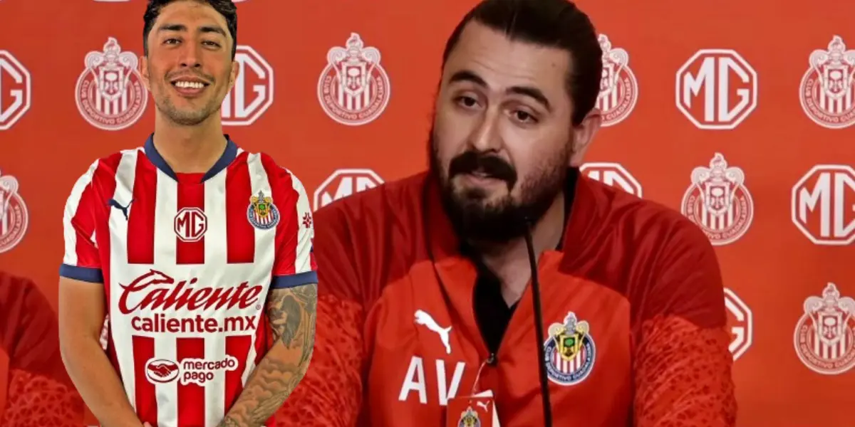 Govea con los colores de Chivas y Amaury en conferencia