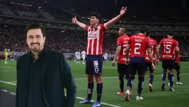 Guti celebrando con Chivas y Amaury