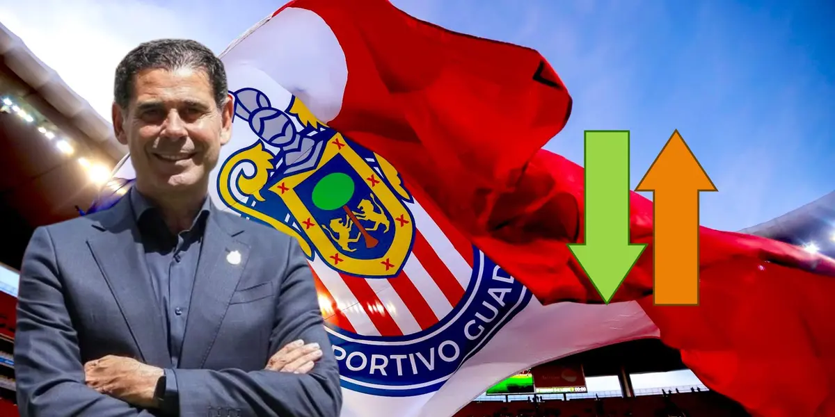 Hierro con la bandera de Chivas
