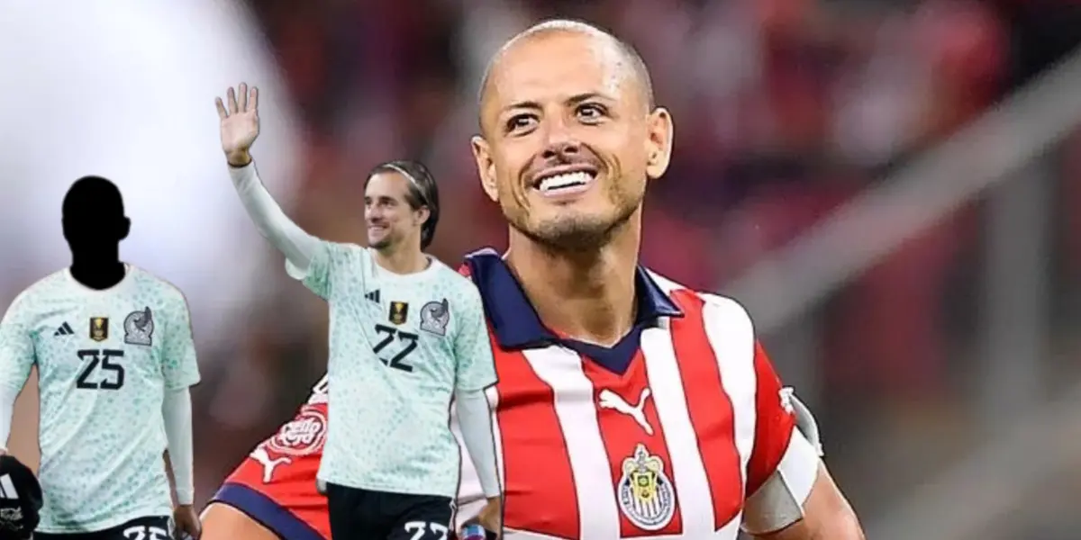 Jugador incógnito del Tri y Jordi Cortizo junto a Javier Hernández / FOTO IMAGO7