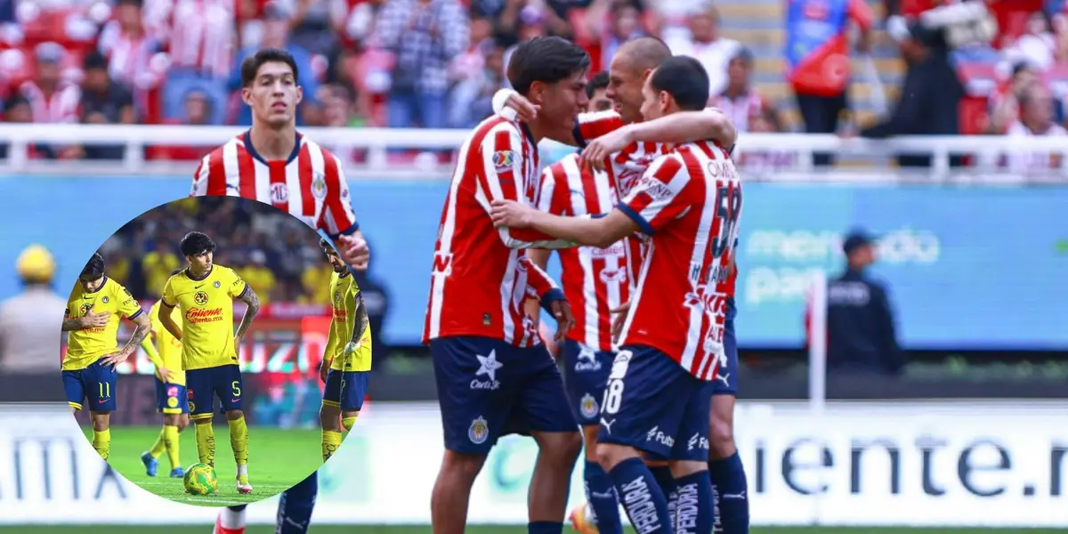 Jugadores Chivas y América (Foto tomada de: MexSport)