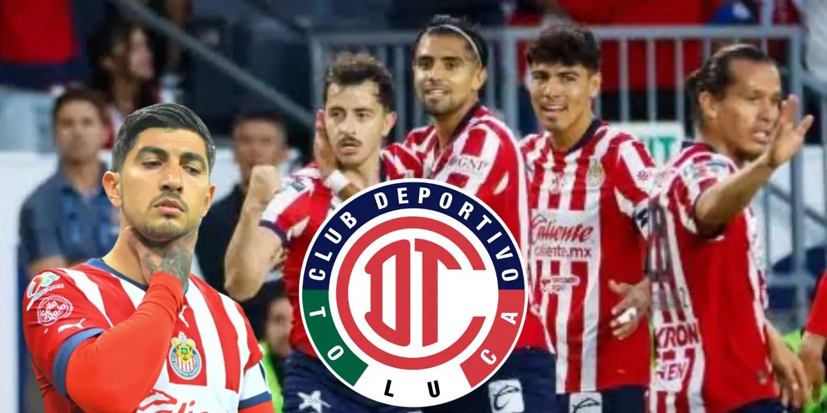 Jugadores de Chivas con el escudo de Toluca/FOTO: Rebaño Pasión