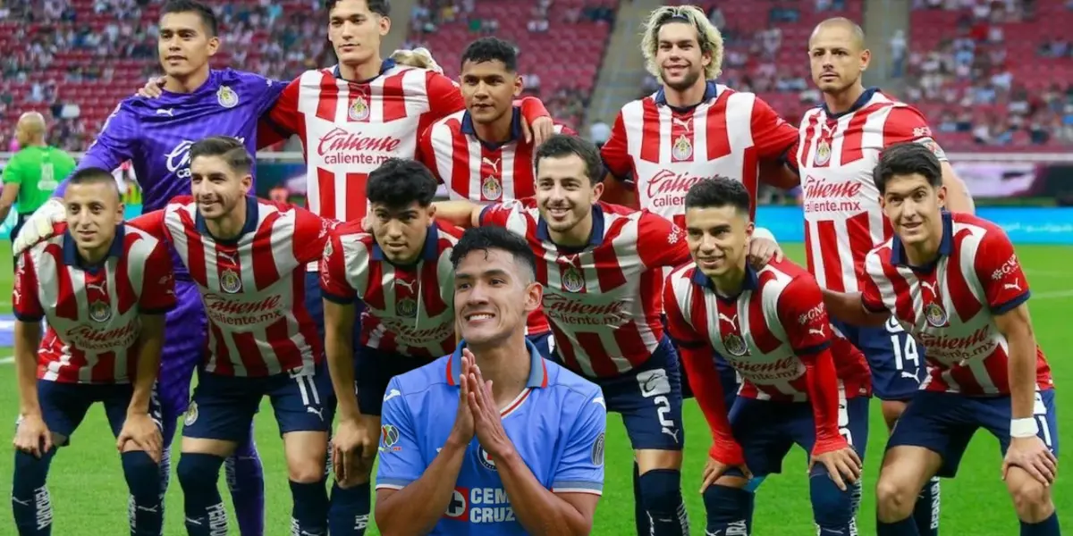 Jugadores de Chivas en la foto y Antuna con Cruz Azul