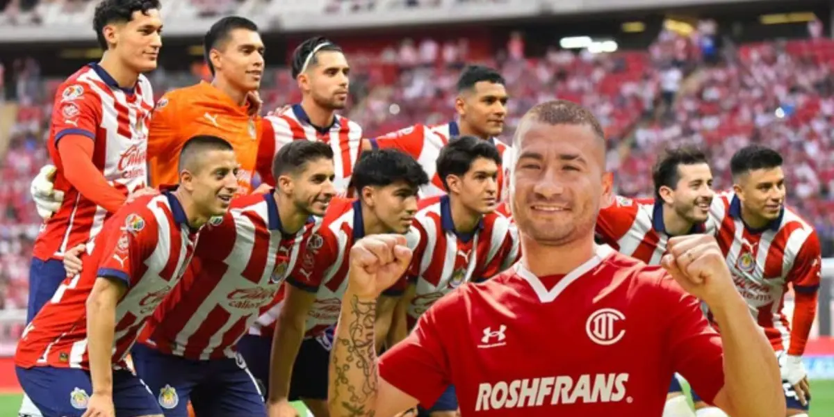 Jugadores de Chivas en la foto y Meneses con Toluca