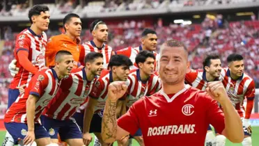 Jugadores de Chivas en la foto y Meneses con Toluca