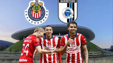Jugadores de Chivas frente al Akron