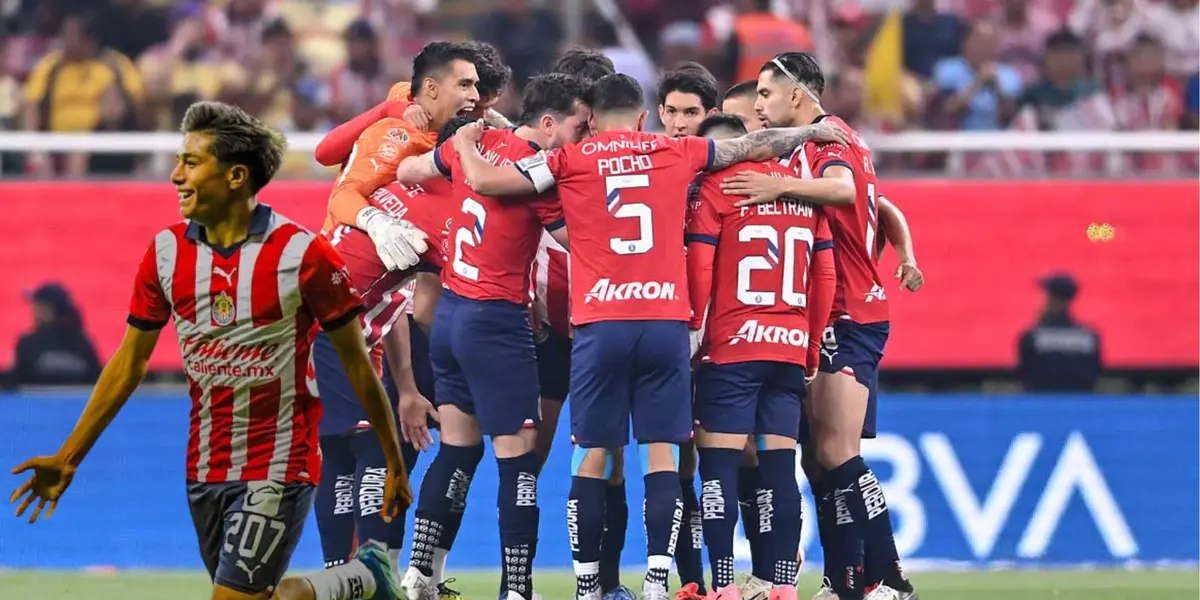 Jugadores de Chivas reunidos y Yael Padilla