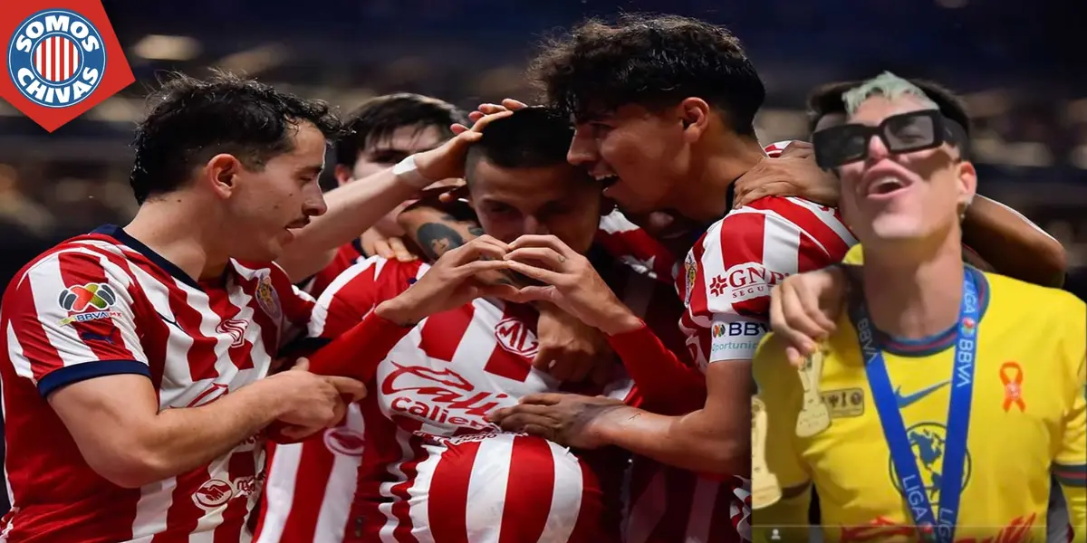 Jugadores de Chivas y Chicote (Fuente: MEXSPORT)