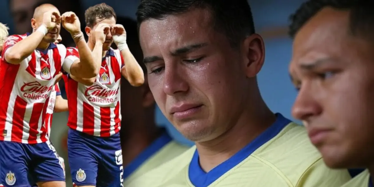 Jugadores de Chivas y Club América / Foto: MEXSPORT y GROK